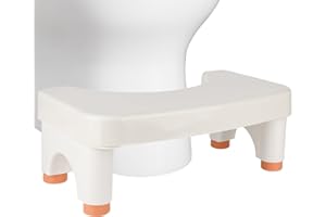 bssmmai Stołek Toaletowy, Regulowany, 4 Wysokości 15-21 cm, Drewno, Kolor Drewna