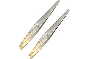 Neoreser 2 Pcs Pinzas para Cejas, Pinzas Profesionales para Cejas con Acabado Antideslizante, Pinzas de Precisión para Extensión de Pestañas, Depilación, Cuidado Facial, Cejas, Barba