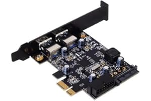 SilverStone SST-EC04-E - Carte PCI-E 2x USB 3.0, supportant plusieurs périphériques USB, compatible ordinateur de bureau et portable, système d'exploitation Android