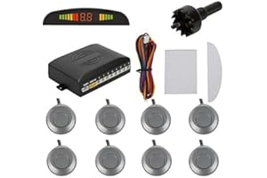 TKOOFN Rückfahrkamera, Profi-Set mit Radar, 4/8 Sensoren, digitales LED-Display (Farbe einstellbar)