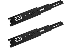 Prmape 2 Pcs Guias Cajones Carriles, 150mm Railes para Cajones, 3 Pliegues Guias Telescopicas para Cajones, Guia Cajon Extraccion Total, Montaje Lateral, Capacidad de Carga Hasta 45 KG