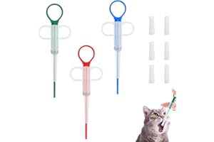 KEQAR 3 Pezzi Sparapillole Riutilizzabile per Gatti e Cani Dispenser per Compresse Pet Feeder Siringa Grande