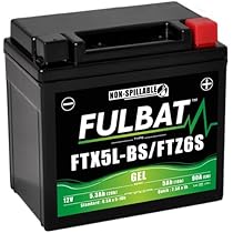Batteria Moto Gel 12V 4Ah - Modello YT5L-BS / YTX5L-BS / FTX5L-BS Per Scooter E Motocicli