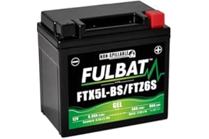 Batterie Fulbat lead_calcium Motocyclette SLA GEL FTX5L-BS GEL 12 V 5.3 AH