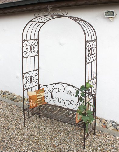 DanDiBo Rosenbogen mit Bank 120852 aus Metall 250 cm Gartenbank Spalier Pergola Kletterhilfe - 8
