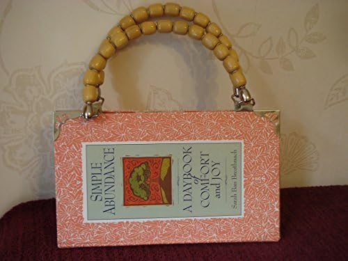 A Unique Bag Made From A Recycled Book With Wooden Bead Handles And A Magnetic Fastener Great Christmas Gift
