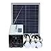 Price comparison product image 15W Off-Grid Solar Lighting System with 3 LED Lights, FM Radio and MP3 Player - Complete Solar Lighting Kit with Solar Panel, Battery and Cables