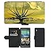 Produktbild PU Leder Wallet Case Folio Schutzhülle // M00291855 Landschaft Science Fiction Saturn // HTC DESIRE 816