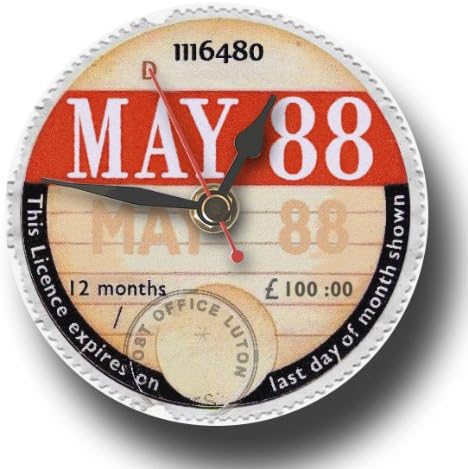 May 1988 Retro Tax Disc Clock, Boxed - Ideal 30th Birthday Gift