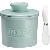 ELETWO Butterglocke Keramik Grün - Französische Butterdose Mit Wasserkühlung