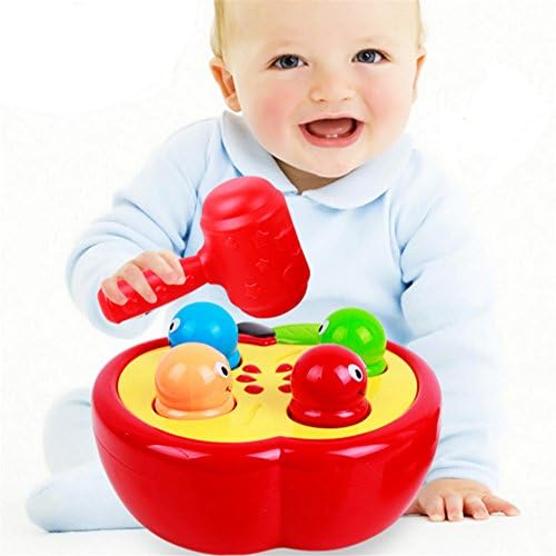 PANNIUZHE Children Early Educational Toys Tuba playing hamster game toys Fight caterpillar toy Percussion fruit insects toy for 1-2 years old baby
