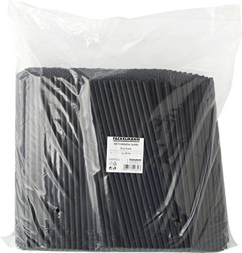 Fackelmann 500 Jumbotrinkhalme schwarz 8mm - 4
