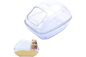 WHCCTL WDDT Salle Bain Transparente Hamster, Toilette Salle Bains Sable Hamster, Boîte Salle Bains pour Hamster Cochon d'Inde, Petite Baignoire Animaux Compagnie, pour Hamster Souris Petits Animaux