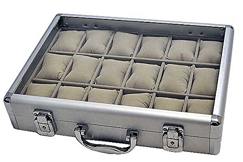Alu Uhrenkoffer 18 Uhren Uhrenbox Schaukasten Uhrenkasten GRAU 4737 Alu Uhrenkoffer 18 Uhren Uhrenbox Schaukasten Uhrenkasten GRAU 4737