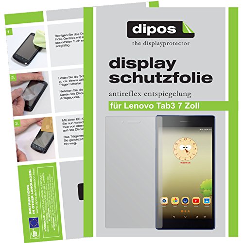 dipos Lenovo Tab3 8 Zoll Schutzfolie (2 Stück) - Antireflex Premium Folie matt