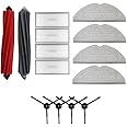 Accessory Kit Compatible with Roborock S8/S8+ Robot Vacuum Cleaner- Dual Brush System Model 2023-Main Brushes,Wipers, Hepa Filters, Side Brushes, Spare Parts Kit, Cleaning Mops