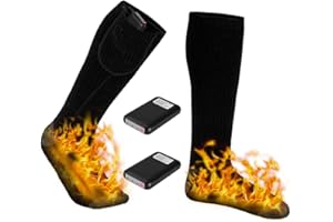 Calcetines Calefactables, Gobesty Calcetines Térmicos Eléctricos para Hombres y Mujeres, 4000 mAh Recargables Calcetines Electricos Calefactable, 3 Nivel de Calentamiento, Calentador de Pies