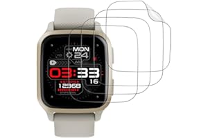 SkyKeep Tempered Glass Screen Protector for Garmin Venu Sq 2 Screen Protector Garmin Venu Sq 2 Screen Protector Soft TPU Scratch-Resistant Pack of 4