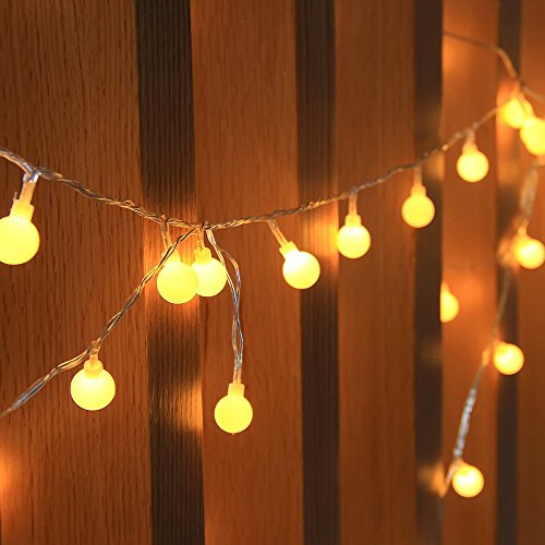Uping® Led Lichterkette 50 Batterienbetriebene Bälle für Party, Garten, Weihnachten, Halloween, Hochzeit, Beleuchtung Deko in Innen und Außenbereich usw. 4,5M warm weß - 7