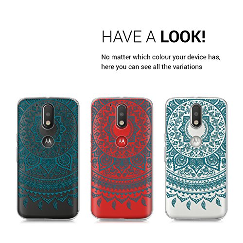 kwmobile Funda para Motorola Moto G4   Moto G4 Plus - Carcasa Protectora de  TPU  con dise  o de Sol hind   en  Azul Oscuro Transparente 