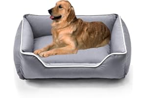 Lohofrnny Legowisko dla psa, legowisko dla kotów domowych, legowisko dla psa z krawędzią, poduszka dla psa, czterokątne z antypoślizgowym spodem, przytulna sofa dla psa, kosz dla psa, zdejmowane i