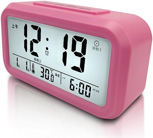Fashion creative electronic alarm clock/ luminous mute bedside clock/ stylish minimalist clock-Pink