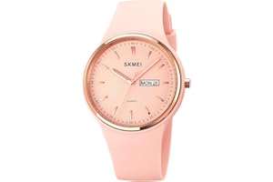 SKMEI Montres pour jeunes femmes femmes sport bande silicone grand visage grand visage étanche mode décontracté simple quartz analogique jour date filles cadeau blanc montre-bracelet