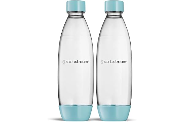 Sodastream 2 bouteilles fondues lavables au lave-vaisselle pour gazeur DUO, TERRA, ET-TERRA, ART, GAIA, couleur bleu clair