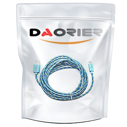 DaoRier Micro USB Kabel 2m Handy Ladekabel USB A Stecker auf Micro USB Metallstecker Nylonmantel Nylon Geflochtenes für Android Smartphones Samsung Galaxy Huawei Blau - 8
