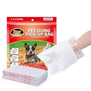 Pet Soft Poop Bags Flushable - Dog Waste Bags Double Layers Unscented Dog Poop Pick-up Bag, Thick Pooch Doggie Bags for Poop Suitable for Mushy Poo 100pcs