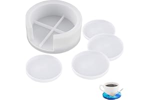 NICOLA Runde Untersetzer Harzformen, 5 Stück Silikon Untersetzer Formen Set, DIY Untersetzer Form Set für die Herstellung von Tassenmatten DIY Heimdekoration