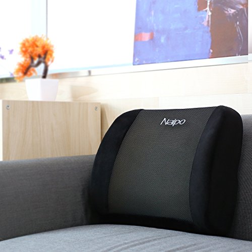 Naipo Memory Foam Rückenkissen Lordosekissen Lendenkissen für Rückenschmerz im Büro zu Hause - 4