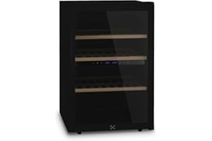 LES PETITS CHAMPS CAVCDB62 - Cave de conservation dual zone 62 bouteilles pose libre noire