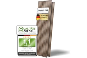 KAISER plastic® Akustikpaneele | Farbe: Walnuss | Wandpaneele in verschiedenen Formaten | Deko Wohnzimmer | Wanddeko in Holz | Akustik Paneele Wand | Lamellenwand (120 x 60 cm - 1STK)