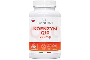 Bandini® Coenzyme Q10 200mg, 120 wegańskich kapsułek (na 4 miesiące) 1 kapsułka dziennie, 100% czysty ubichinon, naturalnie fermentowany Coq 10 200mg, wysoka dawka, bez GMO, wysoka biodostępność CoQ10
