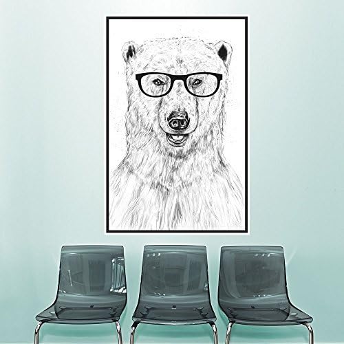 My Wonderful Walls "Geek Bear" Polar Bear Wall Decal by BalA!zs Solti Sticker, Rectangle, Large, Multicolored by MyWonderfulWalls