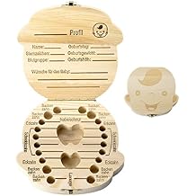 Mogoko [Deutsch Version] baby Kinder Original Holz Haar Milchzahndose Milchzähne Zähne box Kasten Souvenir Aufbewahrungsbox-Kundenspezifische Gravur