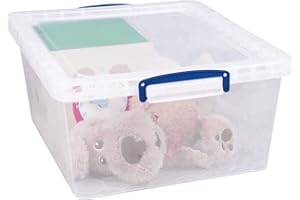 REALLY USEFUL BOX Really Useful Nestable Plastic Storage Box 17.5 Litre Clear (Pack of 3)