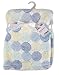"First Steps" Luxury Soft Fleece Baby Blanket in Blue Spots Design 75 x 100cm for Babies from Newborn