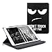 Produktbild kwmobile Hülle für Apple iPad Air 2 - 360° Standfunktion Case Tablet Schutzhülle Kunstleder - Smart Cover Tabletcase Don't touch my Pad Design Weiß Schwarz