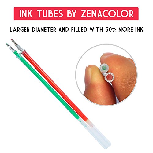 Zenacolor 100 Gelschreiber Gelstifte Set mit Etui – Extra großes Set – 100 einzigartige Farben (keine Duplikate) – mit hochwertiger leicht fließender Tinte – toll für Malbuch für Erwachsene - 4