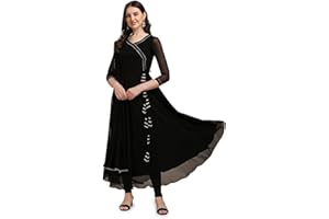 Estationeryhouse Dames Georgette Anarkali Kurta Kurti met Dupatta (broek niet inbegrepen)