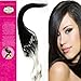 Style 16'' 18'' 20'' 22'' 24'' 26'' Easy Loops Micro Rings Beads Tipped 100% Real Human Hair Extensions Straight Hair 8 Colors Beauty Design Salon (16inch 40g for 100s one pake, 1B black with brown)