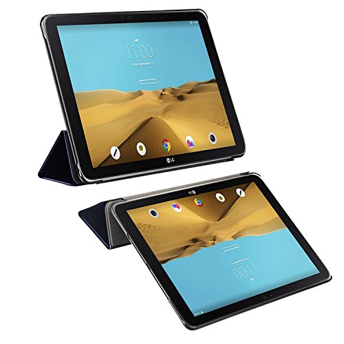 tinxi® Kunstleder Tasche für LG G Pad II 10,1 / LG G Pad 2 10,1 V940 10,1 zoll (25,65 cm) Tasche Cover Folio Etui Hülle Case Flipcase Schutz mit Standfunktion Auto Schlaf /Wach Funktion dunkelblau (NICHT für LG G Pad 10,1) - 2