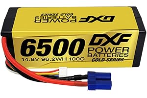 DXF 4S Batteria Lipo 14.8V 100C 6500mAh Batteria rigida con spina EC5 per veicoli RC 1/8 e 1/10 Auto RC Buggy Truggy RC Aereo UAV Drone FPV(1 CONFEZIONE)