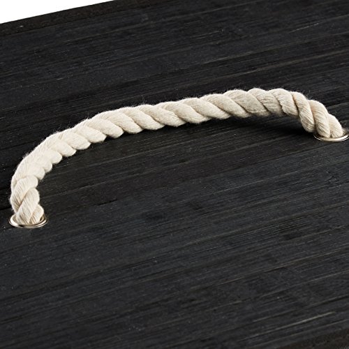 Relaxdays Wäschekorb Bambus HxBxT: ca. 65,5 x 43,5 x 33,5 cm faltbare Wäschetruhe rechteckig mit einem Fassungsvolumen von 83 L mit Wäschesack aus Baumwolle zum Herausnehmen als Wäschepuff, schwarz - 6