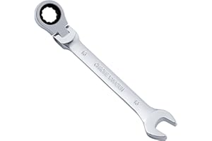 Gedlex Llave de Carraca 13 mm, Acero al Cromo Vanadio Llaves Fijas con Carraca Ajustable 180° y Llave Fija de 15°, Duradera, Antideslizante y Resistente a la Oxidación