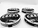 Price comparison product image Set of 4 Aluminium Hub Caps, Black / Chrome Wheel Covers , 62 mm , Suitable for A3 A4 A5 A6 A7 A8 S4 S5 S6 S8 RS4 Q3 Q5 Q7 TT, S Line, Quattro and Other Models , Item Number 4M0 601 170 JG3 AO