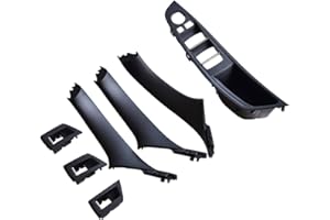 HACREYATU RHD Side Door Handle for BMW 5 Series F10 F11,Inner Door Pull Handle Trim Cover Kits Replacement Window Switch Armrest Panel for BMW 520 523 525 528 530 535 (Black)