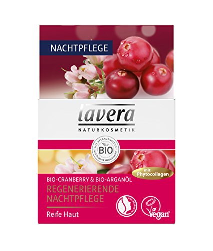 lavera Regenerierende Nachtpflege mit Phytocollagen ∙ Bio Cranberry & Arganöl ∙ Anti Falten Nachtcreme ∙ vegan ✔ Bio ✔ Naturkosmetik ✔ Natural ✔ Kosmetik Gesichtscreme 1er Pack (1x50ml) - 3
